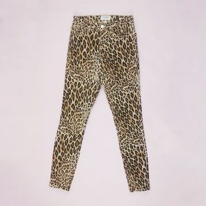 Frame Ali Leopard Print High Rise Skinny Jeans 28